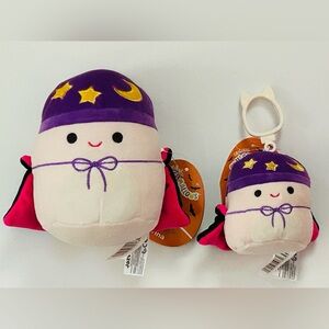 5” Squishmallows Carina The Mushroom In Her Vampire Costume & Plush Clip Set-NWT